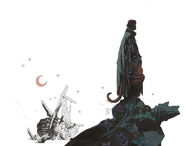 Hellboy lost in The Island, by Mike Mignola
